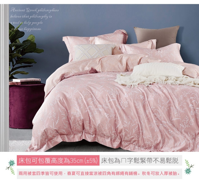 BEDDING-3M專利+頂級天絲-雙人薄床包兩用被套四件組-言葉