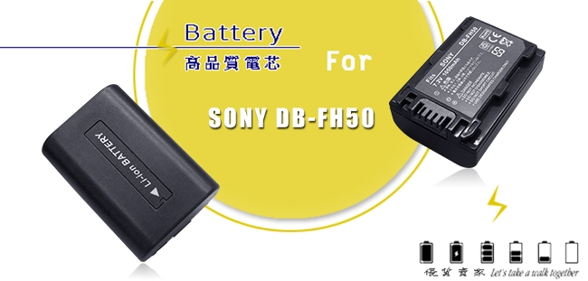 WELLY SONY NP-FH50/DB-FH50 高容量防爆相機鋰電池