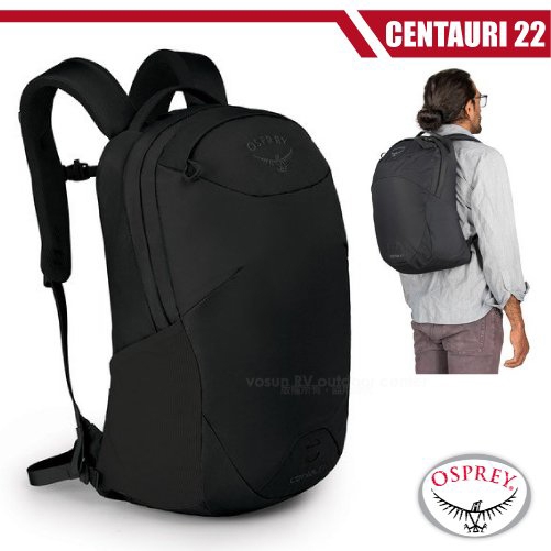 OSPREY 新款 CENTAURI 22L 超輕多功能休閒筆電背包_黑 R