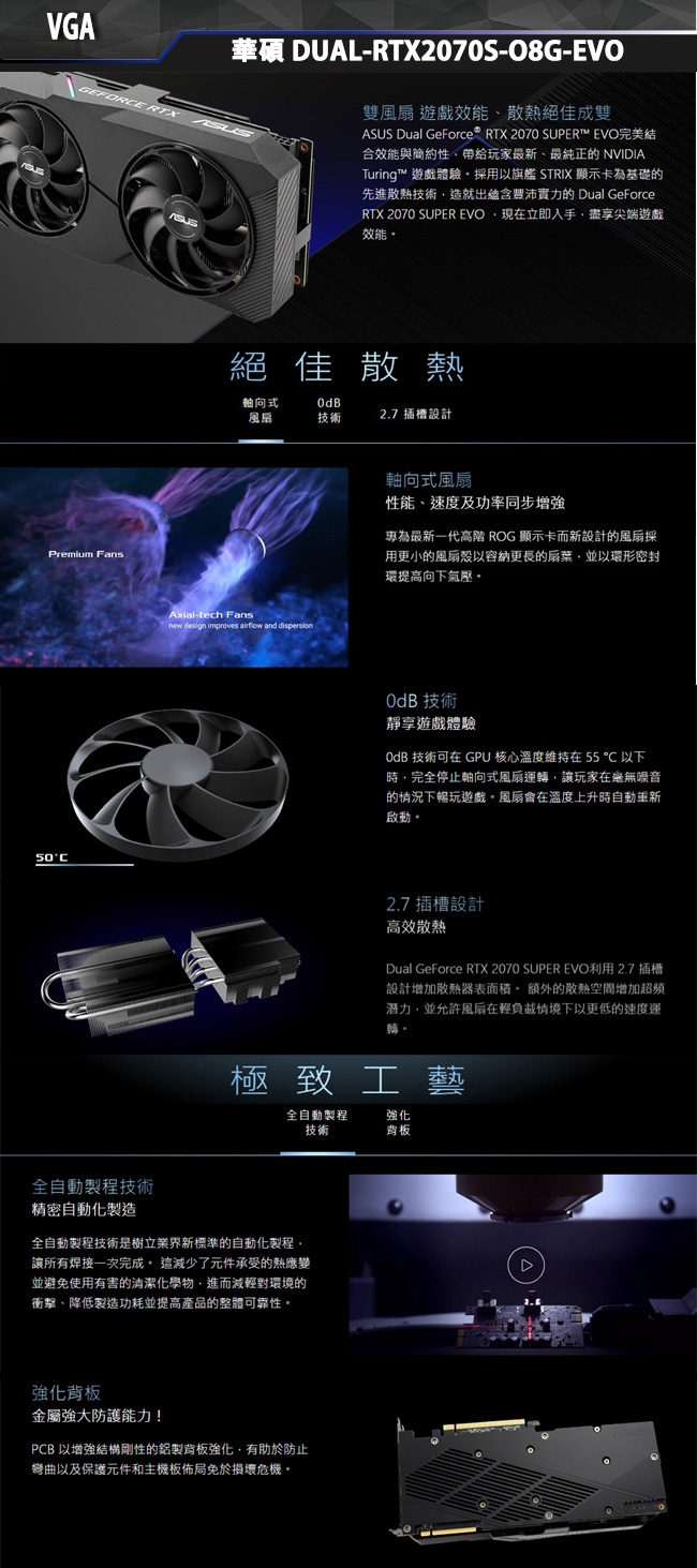 華碩DUAL-RTX2070S-O8G-EVO 顯示卡| Yahoo奇摩購物中心