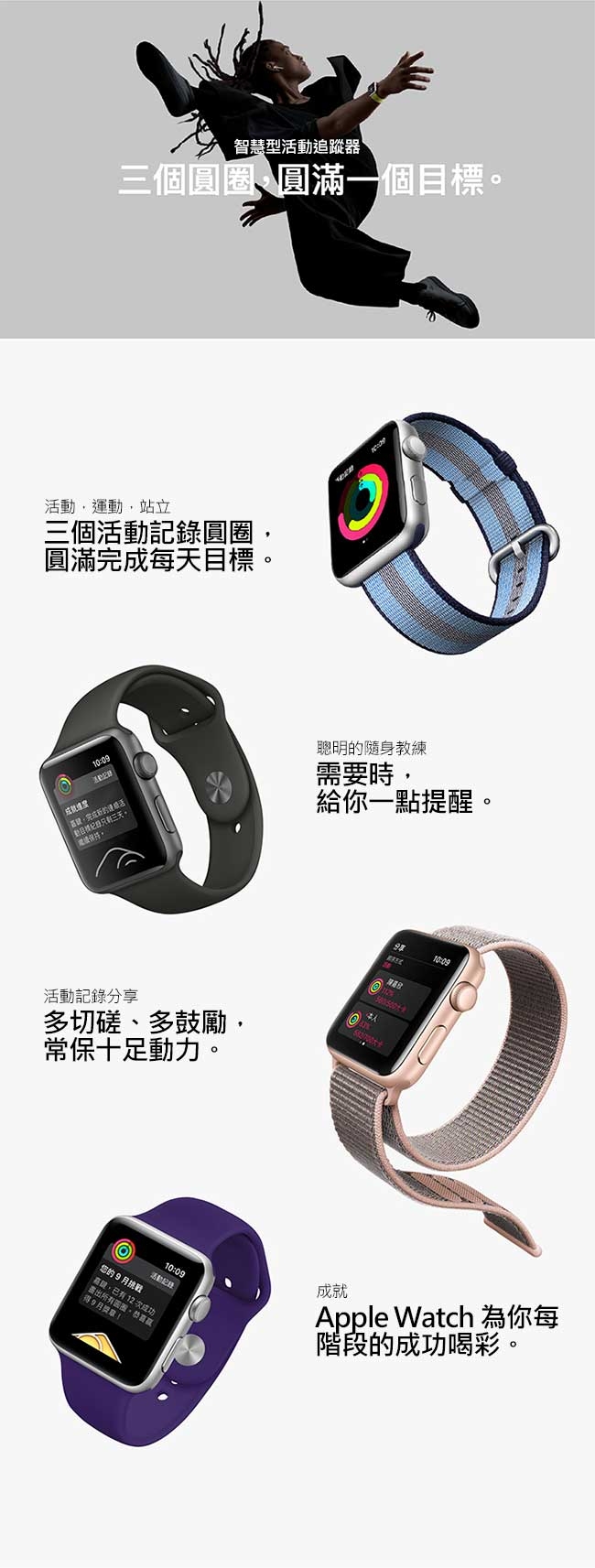 Apple Watch Series 3 GPS 42mm太空色鋁金屬錶殼+黑色運動錶帶