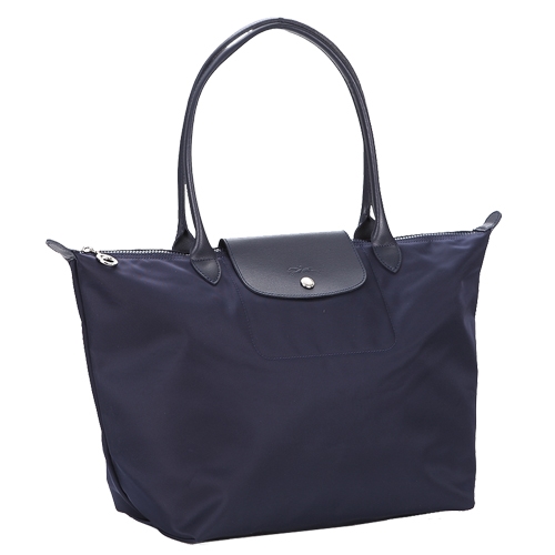 LONGCHAMP Le Pliage Neo系列尼龍長把手提水餃包(大/深藍)