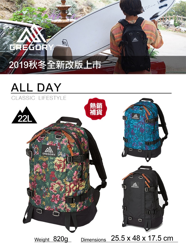 Gregory 22L ALL DAY V2 後背包 黑