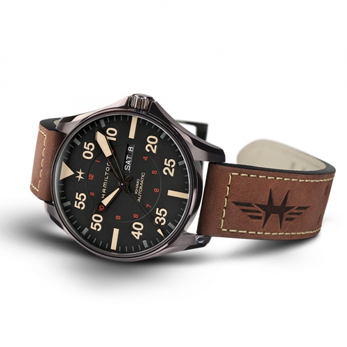 Hamilton 漢米爾頓 卡其航空系列PILOT DAY DATE機械腕錶-黑/46mm
