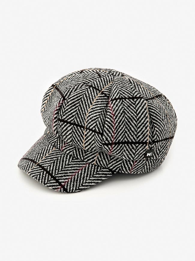 H:CONNECT 韓國品牌 配件 - 復古格紋報童帽 - 黑