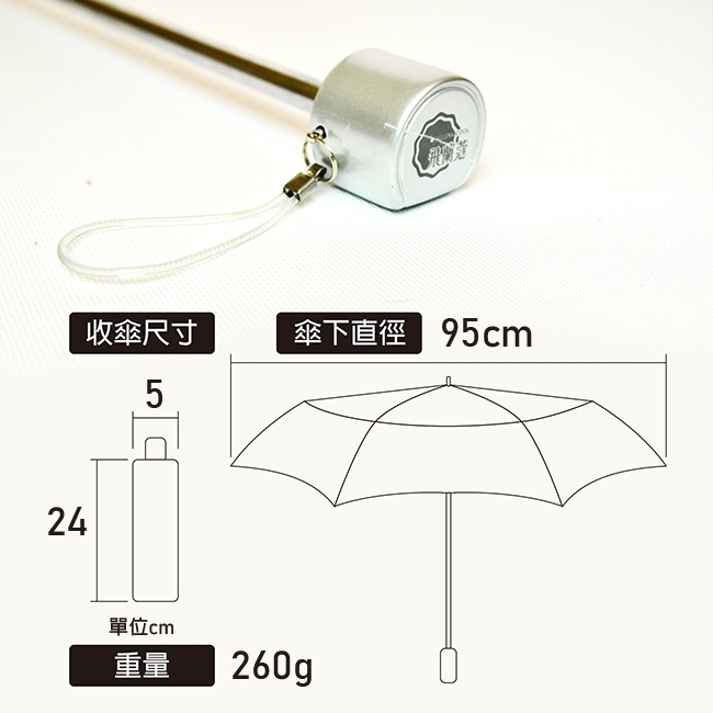 ＢＷＷ好物嚴選 飛蘭蔻 2556 三折銀素超迷你傘 (隨機出貨)