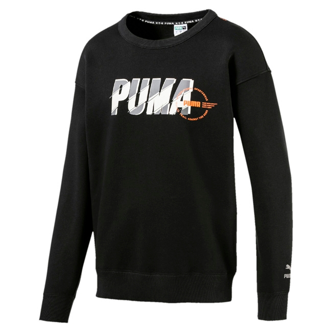 PUMA-男性流行系列XTG Trail圓領衫-黑色-歐規