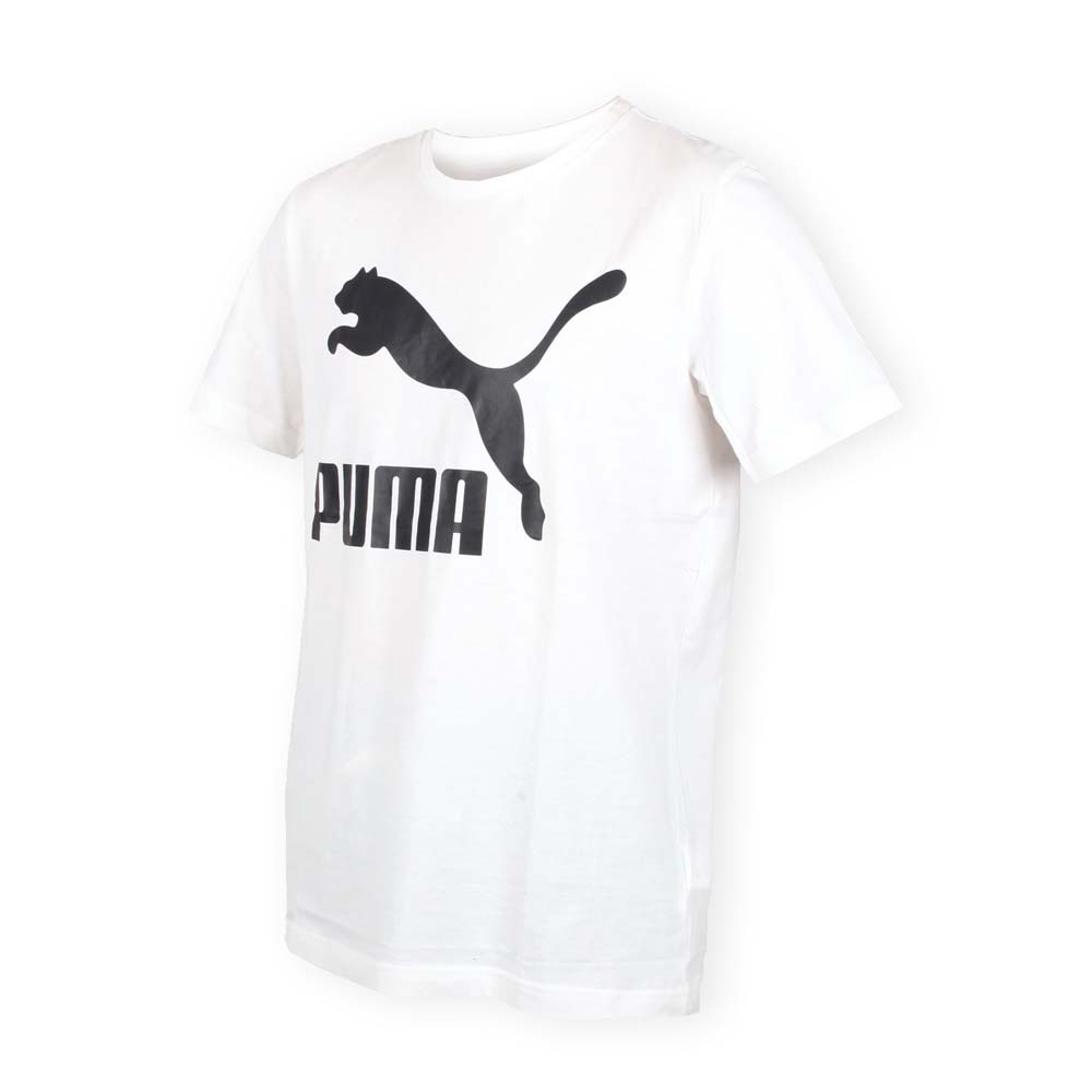 PUMA 男流行系列經典LOGO短袖T恤-短T 短袖上衣 慢跑 白黑