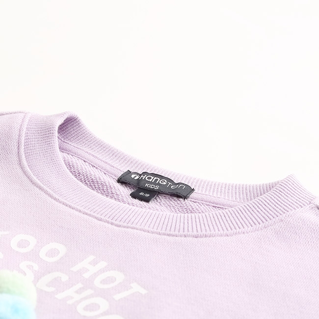 Hang Ten -童裝 - 童趣印花荷葉袖口造型上衣 - 紫