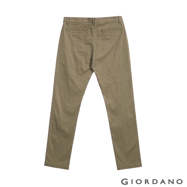 GIORDANO 男裝防皺彈力修身卡其褲 - 06 淺咖啡