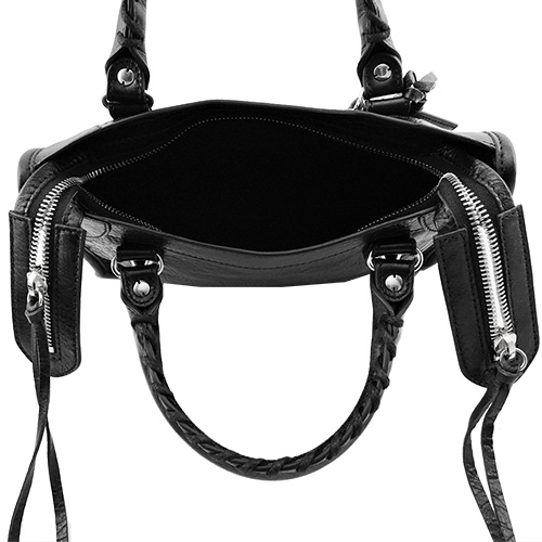 Balenciaga 巴黎世家mini city銀釦迷你機車包(黑)