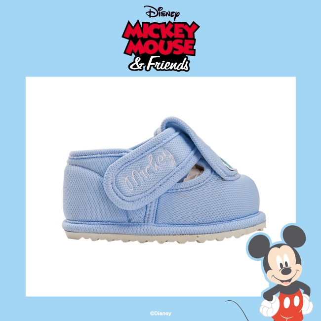 迪士尼寶寶鞋米奇寶寶造型圖案學步鞋-藍