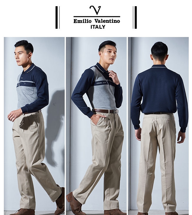 Emilio Valentino 休閒品味POLO衫_深藍灰(66-7V9053)