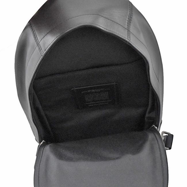 COACH 烙印LOGO經典PVC單肩後背包(黑灰)