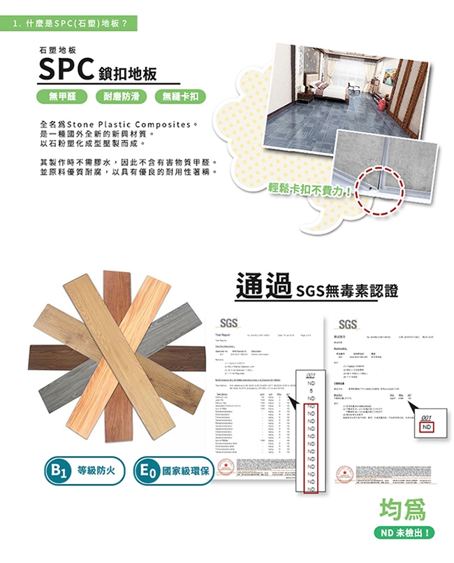 【家適帝】SPC卡扣超耐磨防滑地板 (2盒30片/約2坪)