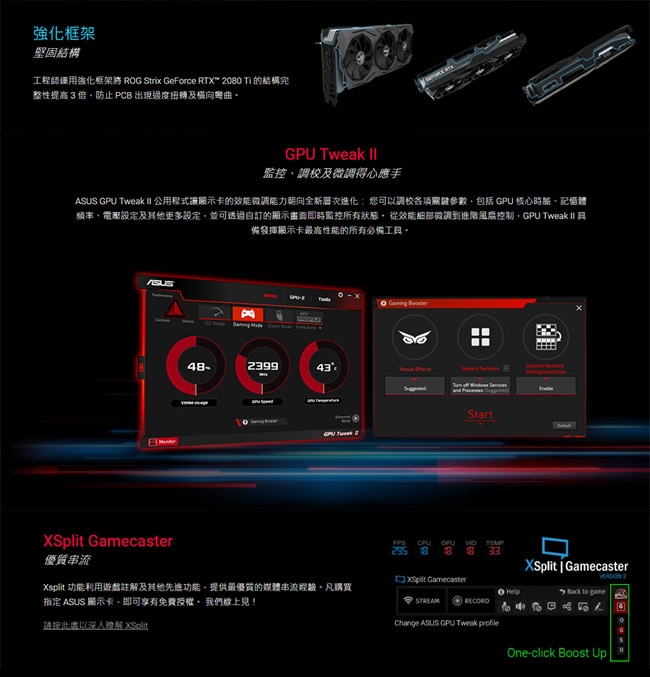 華碩ROG-STRIX-RTX2080TI-O11G-GAMING顯示卡