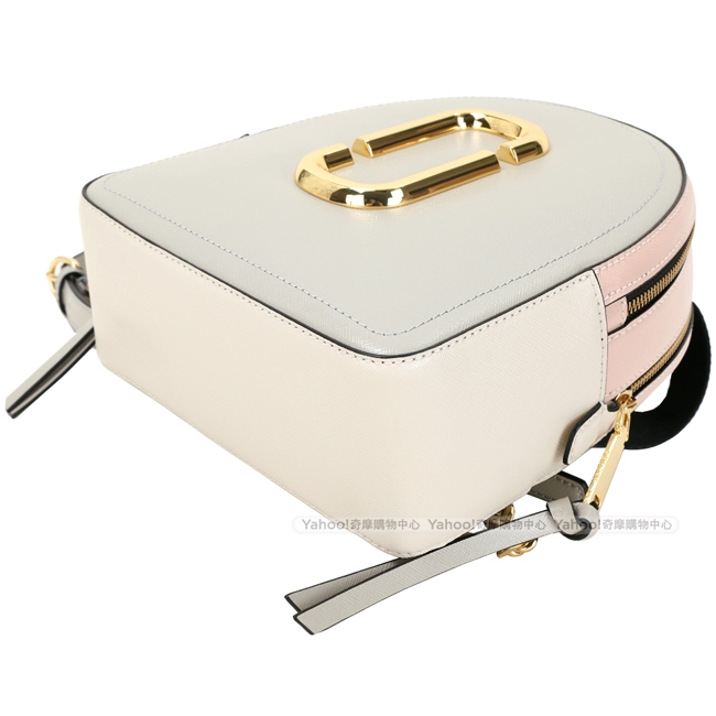 MARC JACOBS Pack Shot 撞色防刮皮後背包(字母銀蔥背帶)