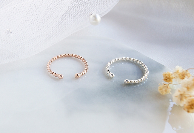YUME 百搭細戒-麻花開口線戒