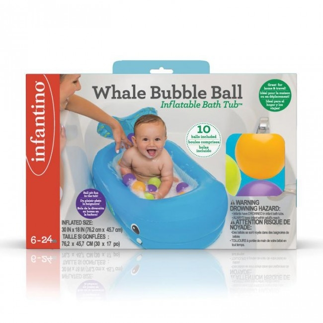 美國 INFANTINO 鯨魚泡泡球充氣浴缸/球池玩具