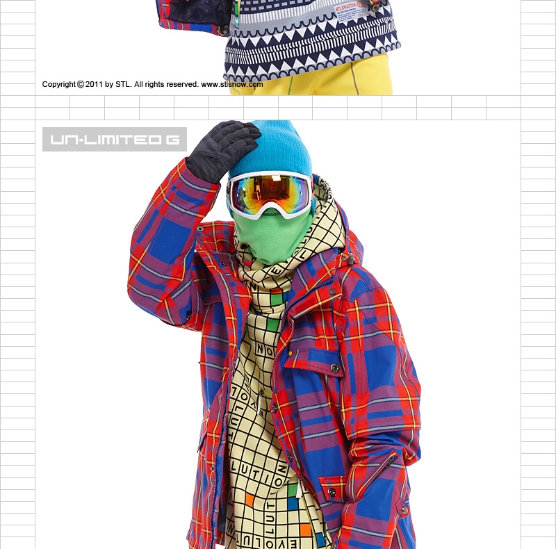 STL 韓國戶外機能滑雪版外套 男女款 紅藍格紋