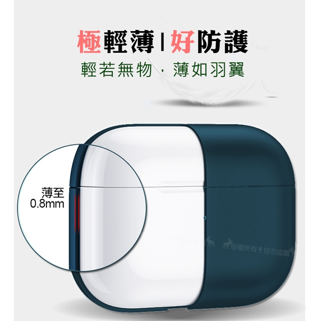 絲滑親膚 極致輕薄 蘋果Apple AirPods Pro 藍牙耳機盒保護套(岩石灰)