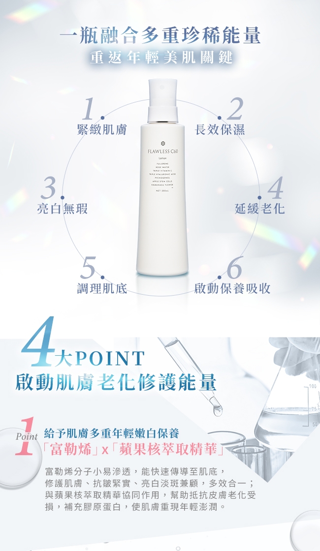 FLAWLESS C60 富勒烯鑽石光全效活膚水 200mL