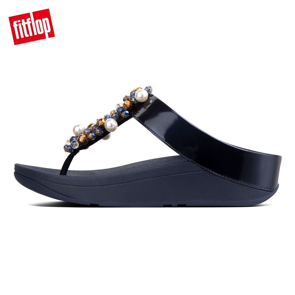 FitFlop DECO PEARLISED TOE-THONGS 午夜藍