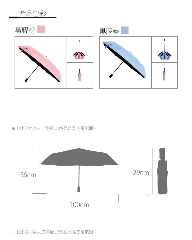 傘霸 純色黑膠防曬晴雨兩用傘