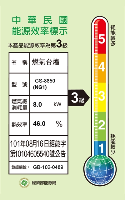 上豪 白鐵快速安全爐-天然瓦斯 GS-8850 不含基本安裝