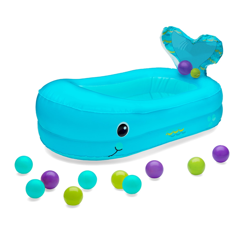 美國 INFANTINO 鯨魚泡泡球充氣浴缸/球池玩具