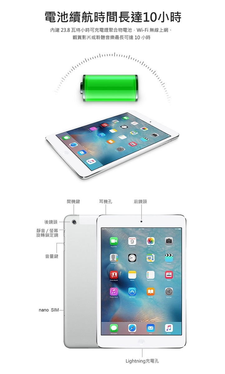 福利品】Apple iPad mini 2 LTE 32G 7.9吋平板電腦(A1490) | iPad