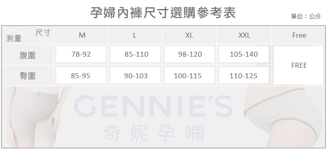 Gennies奇妮-一體成型孕婦高腰內褲(灰GB25)