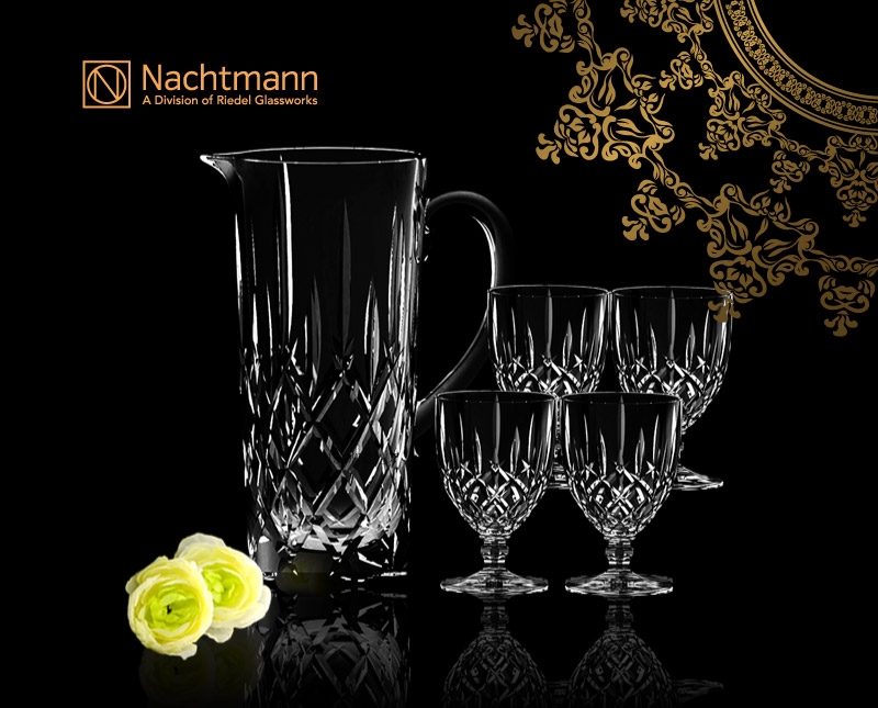 Nachtmann 貴族五件組(果汁壺H23.2cm+4入高腳杯)-Noblesse