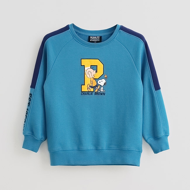 Hang Ten -童裝 - Charlie Brown-好朋友印花長袖上衣 - 藍