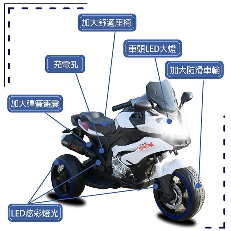 TECHONE MOTO22 兒童電動摩托車強勁動力雙驅動三輪充電摩托車炫酷上市