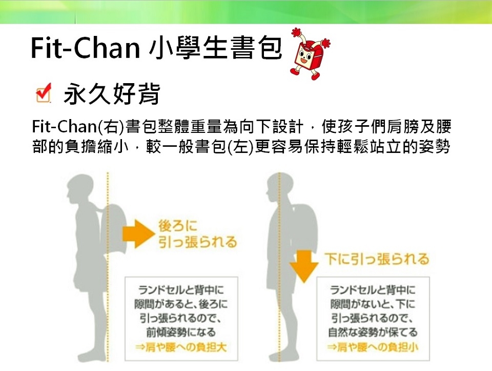 日本原裝超人氣品牌Fit-Chan小學生書包