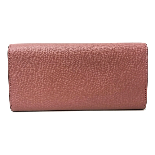 COACH 前口袋防刮牛皮識別證拉鍊零錢袋長夾(乾燥玫瑰)