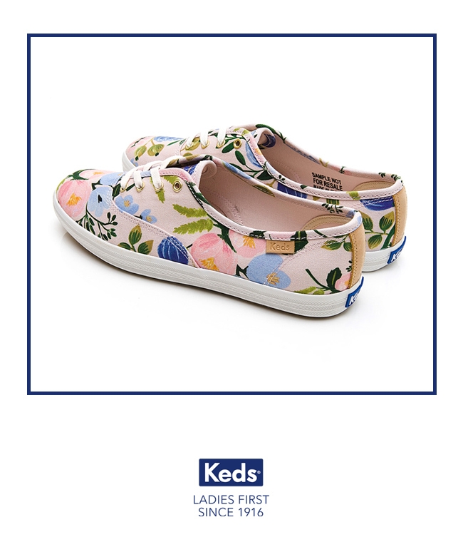 Keds x Rifle Paper CHAMPION 繽紛花卉帆布鞋-粉