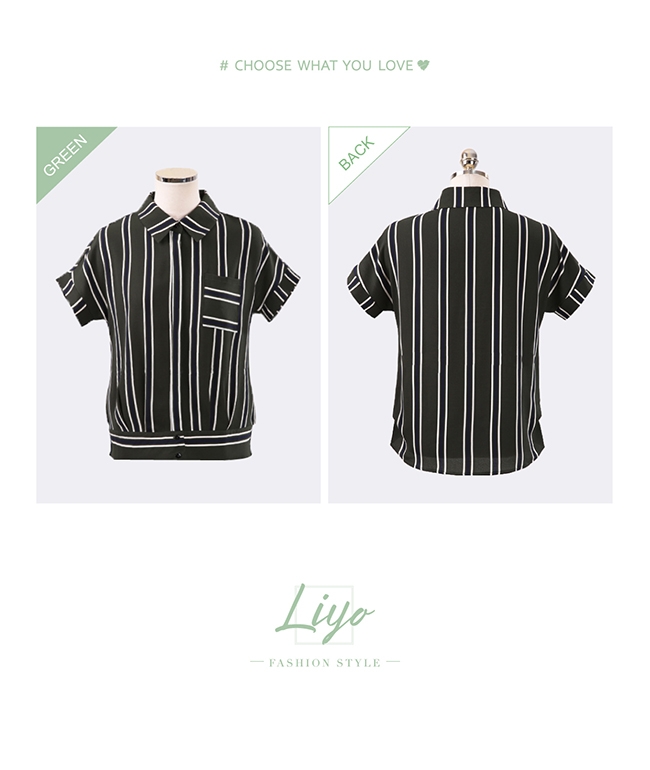 襯衫-LIYO理優-抗菌除臭條紋前短後長顯瘦襯衫