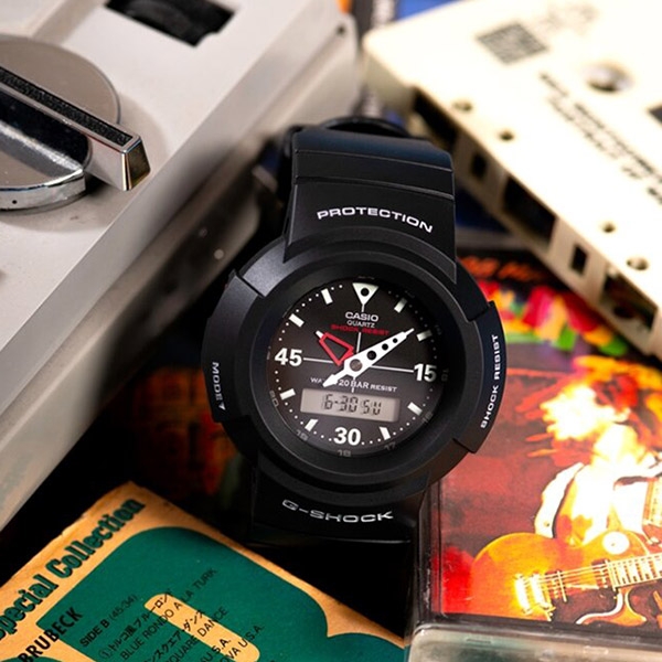 CASIO 卡西歐G-SHOCK 復刻ONE TONE雙顯計時手錶-黑AW-500E-1E | G