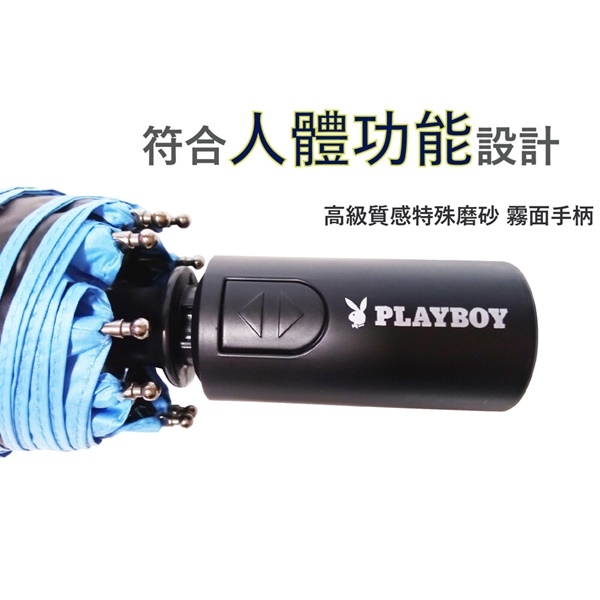 【PLAYBOY】RA47005PH觸動 防爆自動三 折晴雨傘Y紫色(傘面外徑116CM)