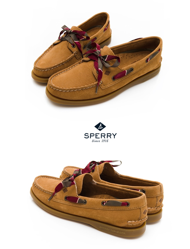 SPERRY 皇家學院經典手工牛皮帆船鞋(女)-駝色