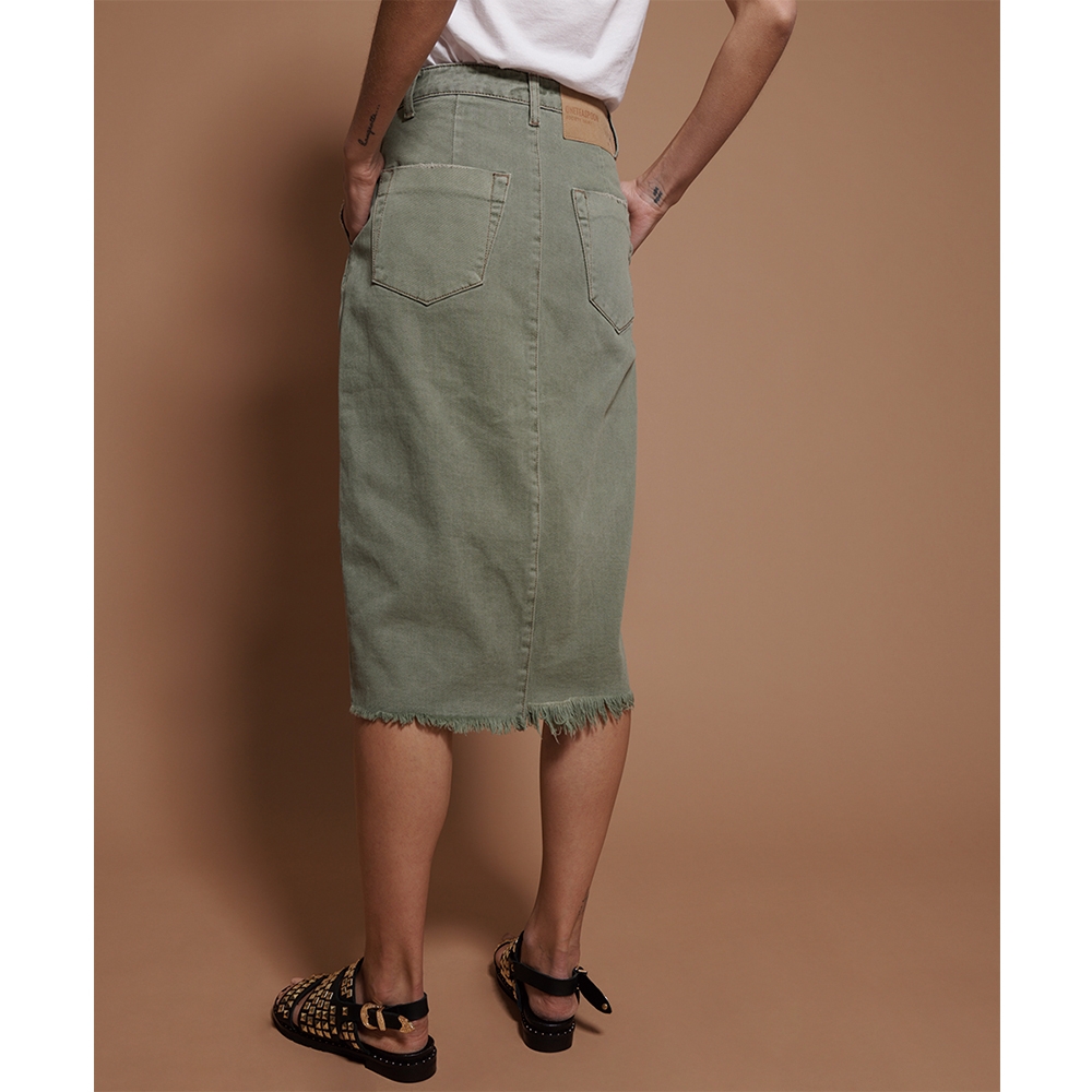 ONETEASPOON KHAKI SOCIETY SKIRT 牛仔短裙(女)