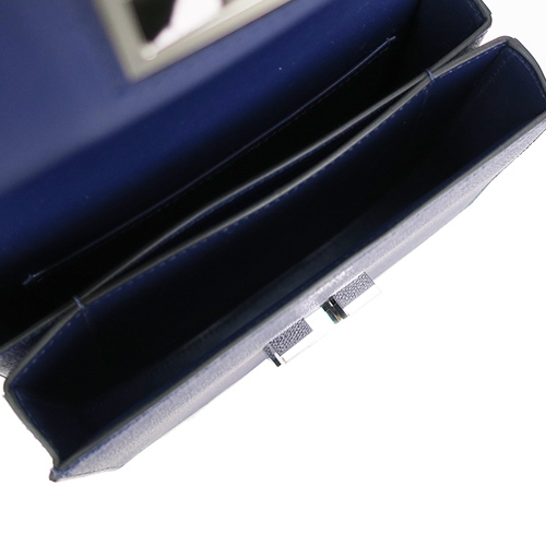 HERMES Mosaique au 24 EP皮革馬賽克肩背包(17CM/M3藍/銀釦)