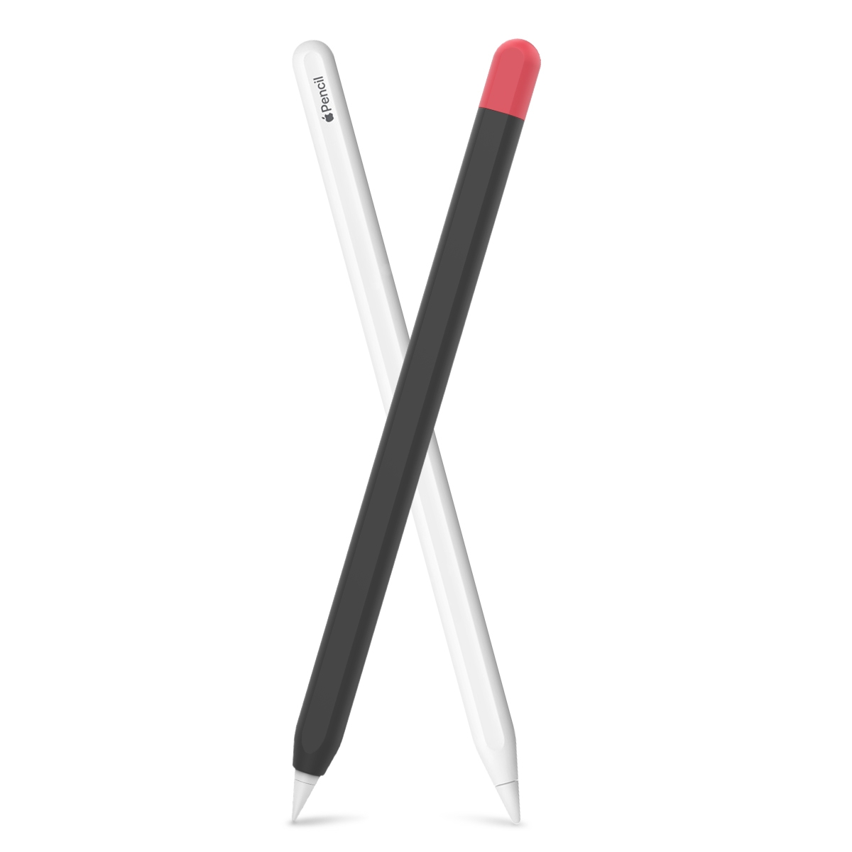 AHAStyle Apple Pencil 第二代專用 矽膠保護筆套 撞色款 黑+紅