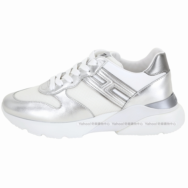 HOGAN Active One 輕量尼龍科技布料老爹鞋(銀白色)