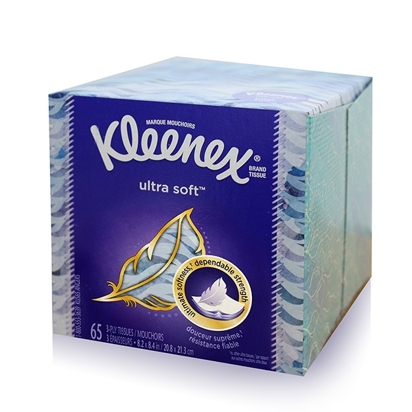 美國Kleenex頂級柔嫩盒裝面紙 65抽/️盒 (花色隨機出貨)