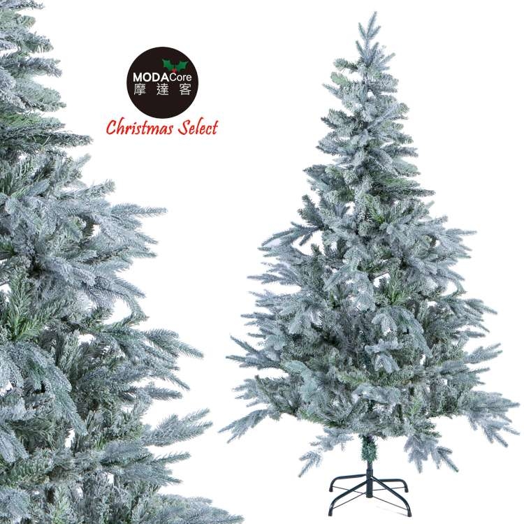摩達客 6尺(180cm)夢幻PE+PVC混合葉擬真植雪刷雪聖誕樹 裸樹(不含飾品不含燈)