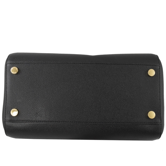 Michael Kors HAYES 金屬logo荔紋皮革波士頓兩用包(黑)