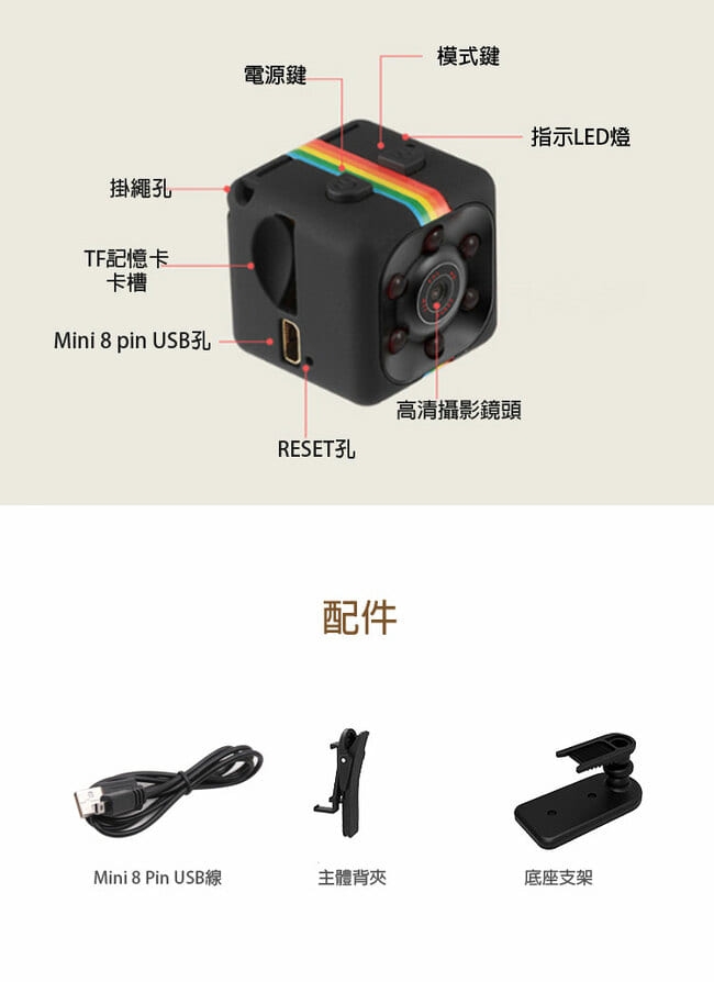 SQ-11 1080P高畫質迷你方塊行動微型攝影機